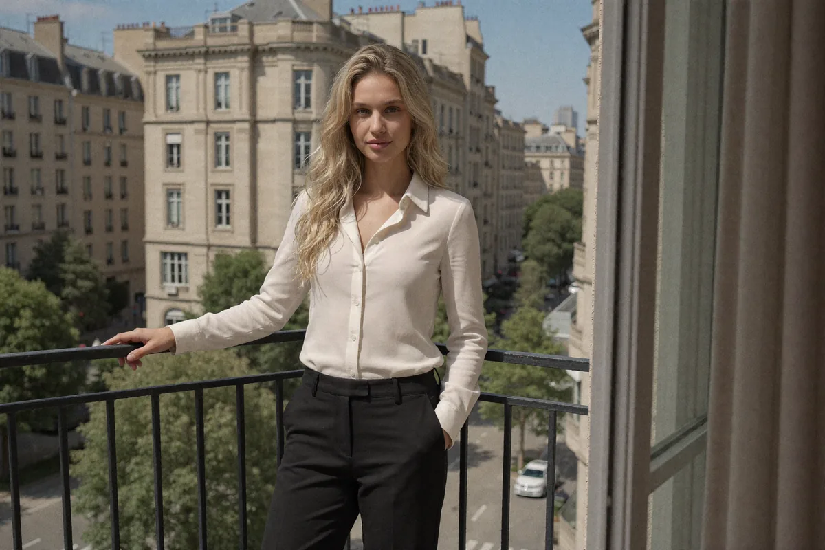 Prompt: Balkon, styl elegancki