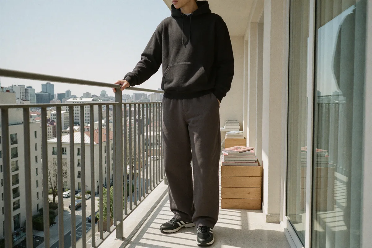 Prompt: Balkon, styl streetwear