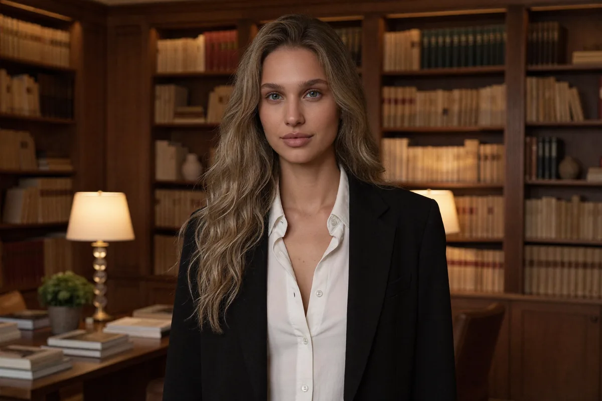 Prompt: Biblioteka, styl elegancki