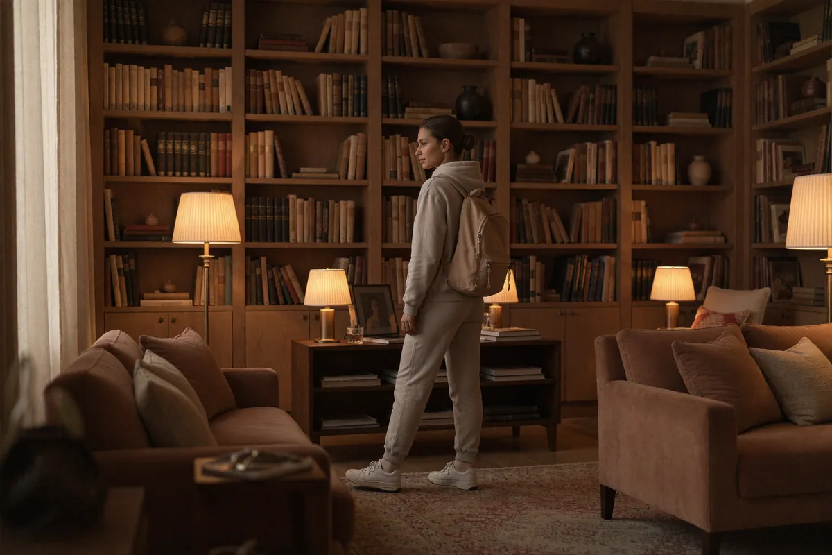 Prompt: Biblioteka, styl sportowy