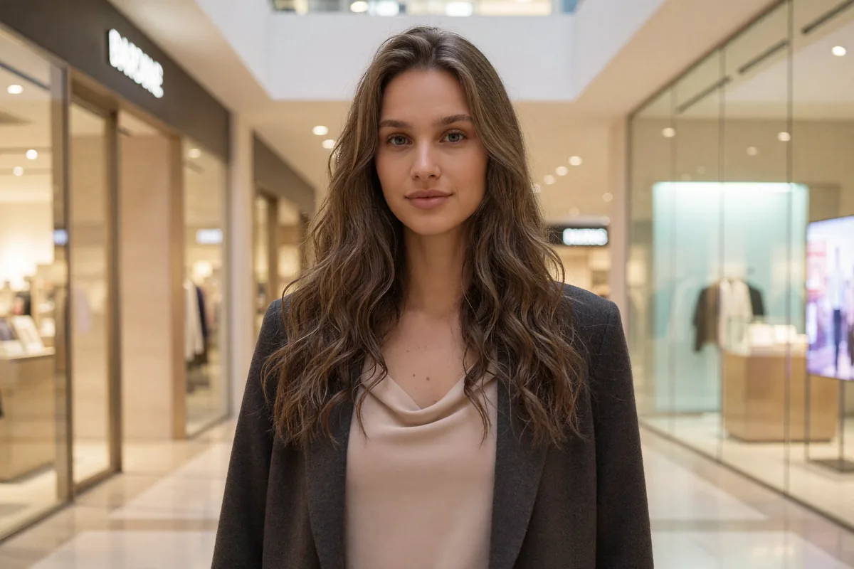 Prompt: Galeria handlowa, styl elegancki