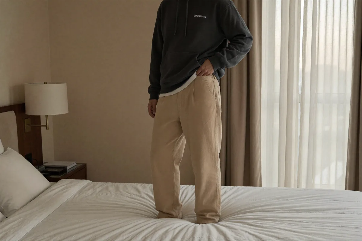 Prompt: Pokój hotelowy, styl streetwear