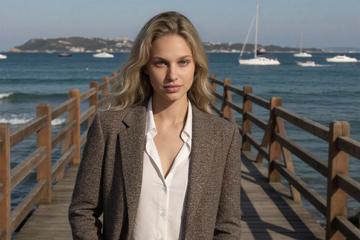 Prompt: Molo i port, styl elegancki