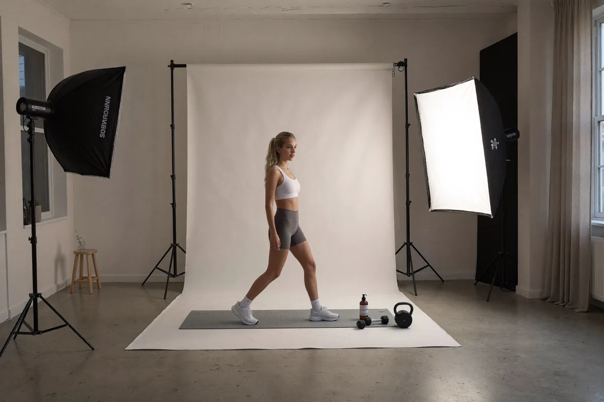 Prompt: Studio fotograficzne, styl sportowy