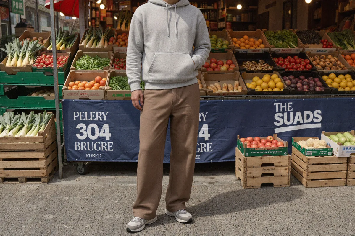 Prompt: Targ i bazar, styl streetwear