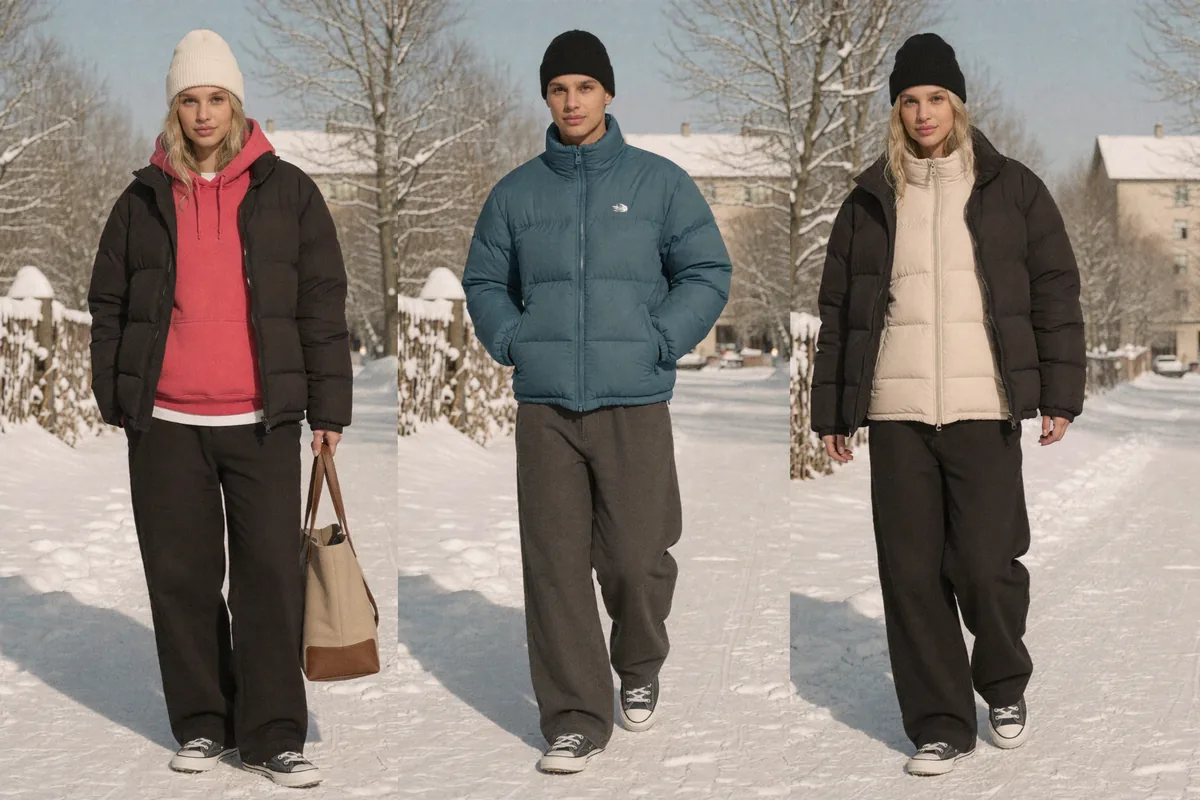 Prompt: Zima i śnieg, styl streetwear